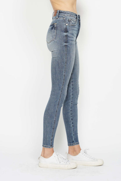 Judy Blue Full Size Tummy Control Contrast Wash Skinny Jeans Medium Women&