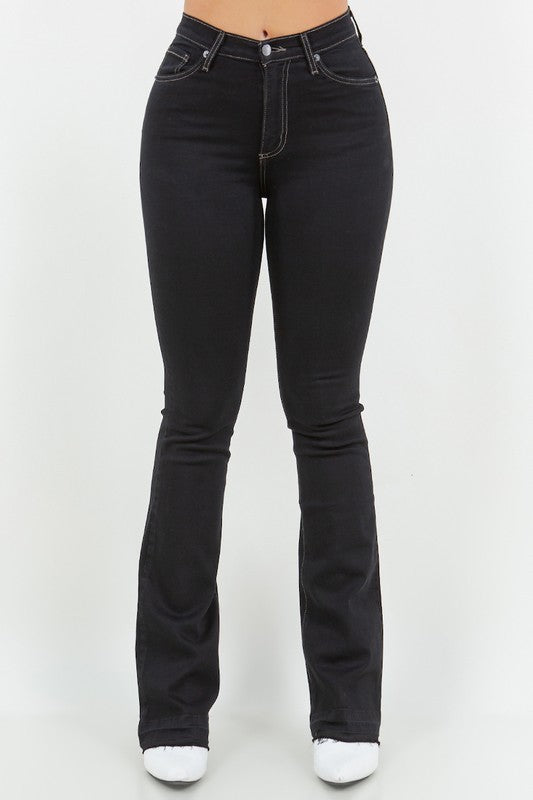 Judy Boot Cut Jean in Black Black by GJG Denim | Fleurcouture