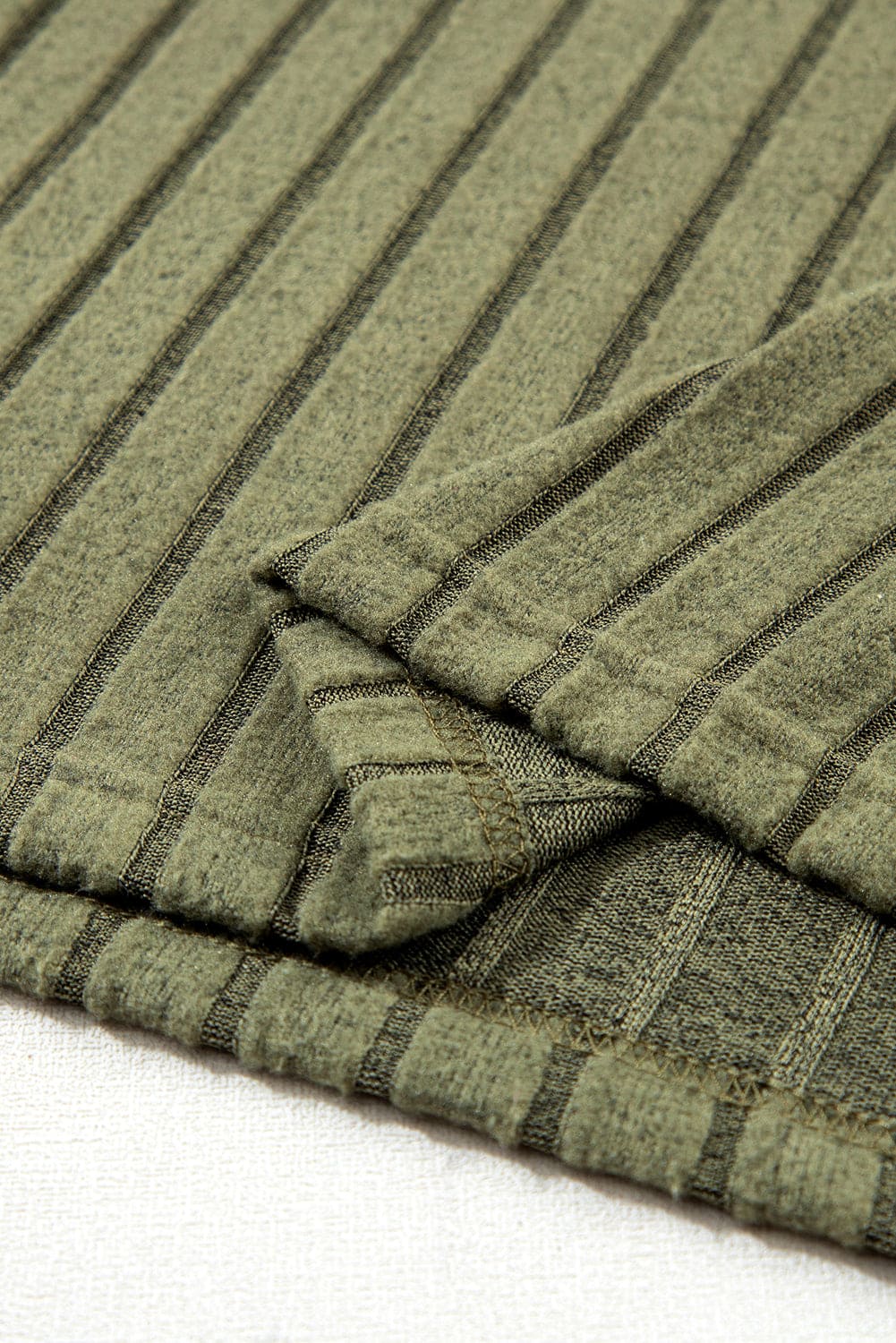 Jungle Green Ribbed Knit High Neck Loose Top and Pants Set Jungle Green 95%Polyester+5%Elastane Two Piece Sets by Fleurcouture | Fleurcouture