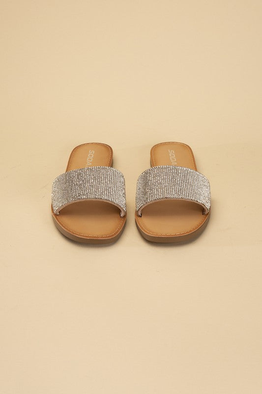 JUSTICE-S Rhinestone Slides by Fortune Dynamic | Fleurcouture