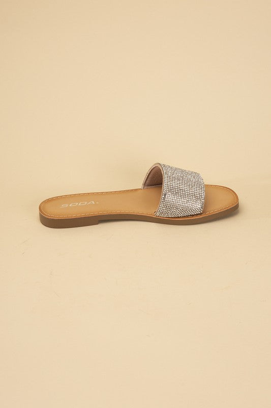 JUSTICE-S Rhinestone Slides by Fortune Dynamic | Fleurcouture