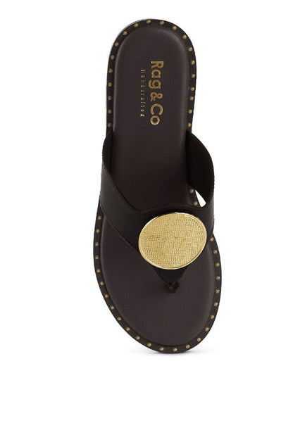 KATHLEEN Embellished Slip-On Thong Sandals by Rag Company | Fleurcouture