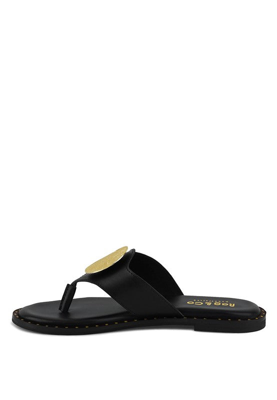 KATHLEEN Embellished Slip-On Thong Sandals by Rag Company | Fleurcouture