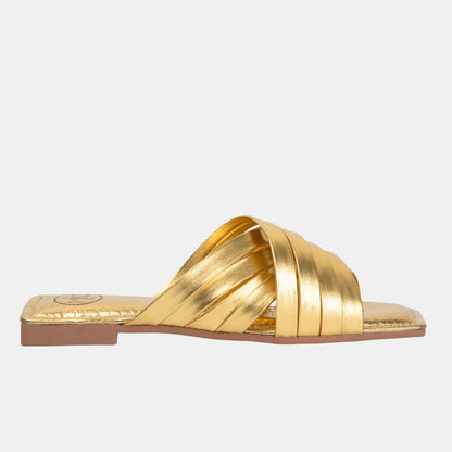 Kaya 2 Gold 6 FLATS by MODAPASSO | Fleurcouture