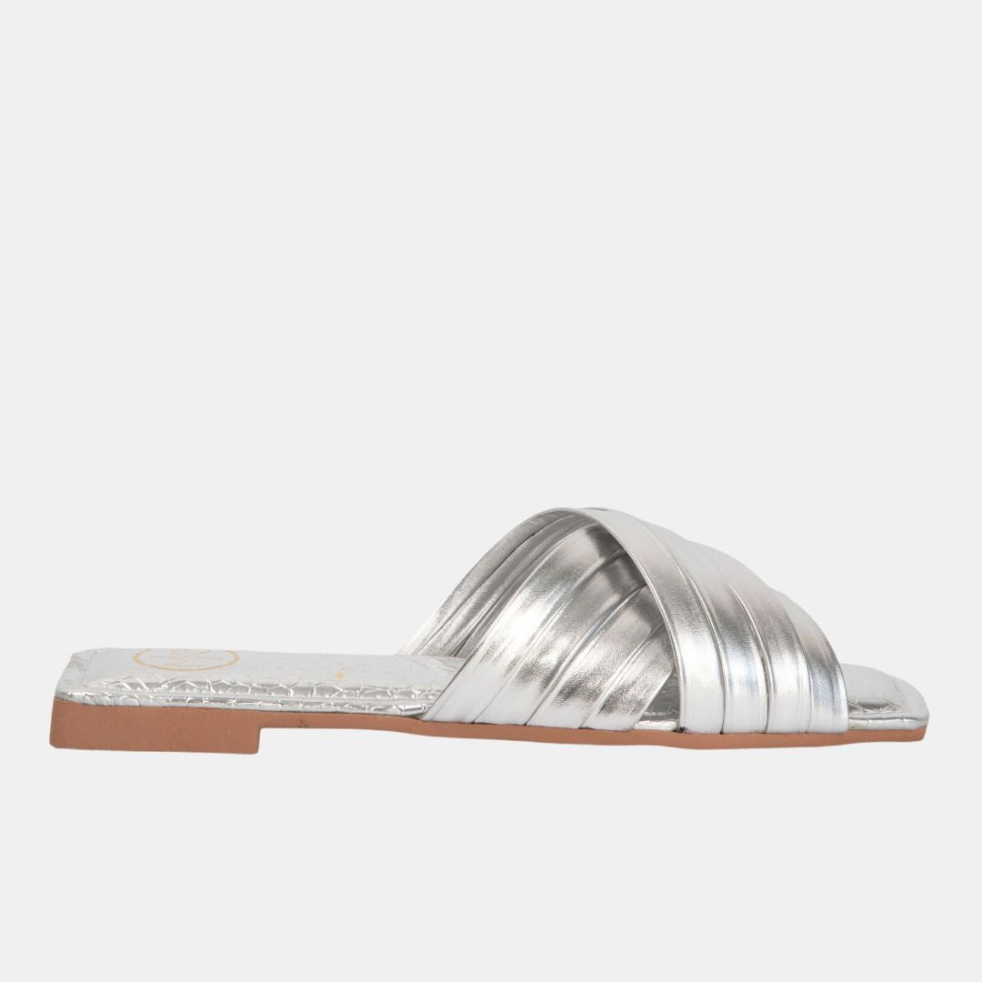 Kaya 2 Silver 6 FLATS by MODAPASSO | Fleurcouture