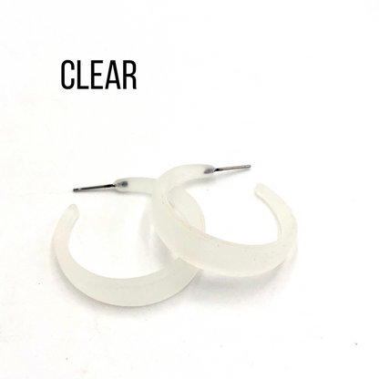 Keira Frosted Hoop Earrings Clear Keira Hoop by Leetie Lovendale | Fleurcouture