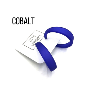 Keira Frosted Hoop Earrings Cobalt Keira Hoop by Leetie Lovendale | Fleurcouture