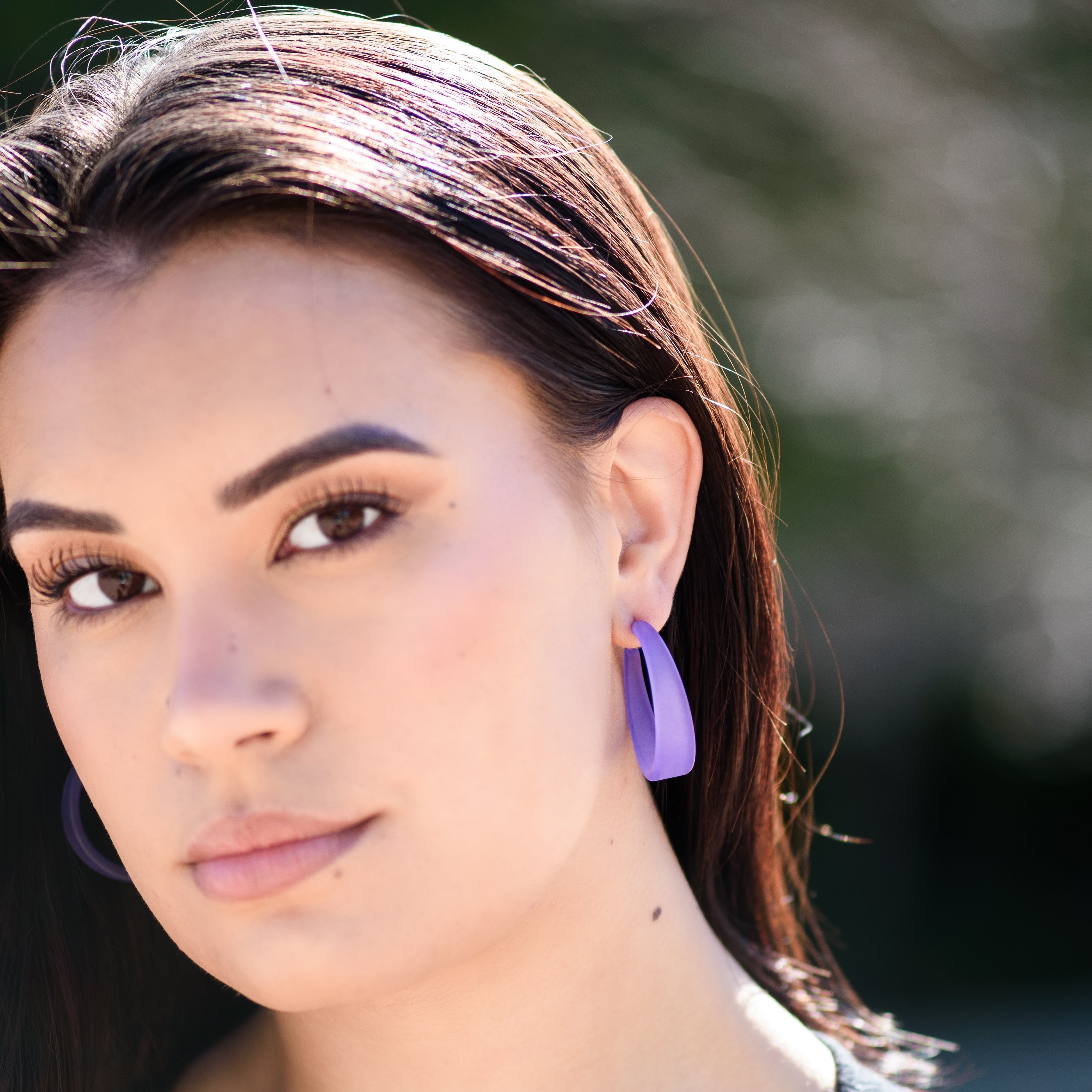 Keira Frosted Hoop Earrings Keira Hoop by Leetie Lovendale | Fleurcouture