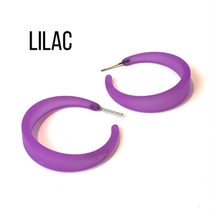 Keira Frosted Hoop Earrings Lilac Keira Hoop by Leetie Lovendale | Fleurcouture