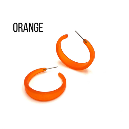 Keira Frosted Hoop Earrings Orange Keira Hoop by Leetie Lovendale | Fleurcouture