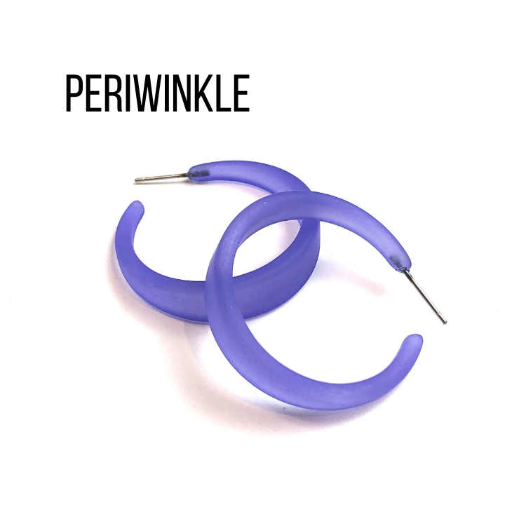 Keira Frosted Hoop Earrings Periwinkle Keira Hoop by Leetie Lovendale | Fleurcouture