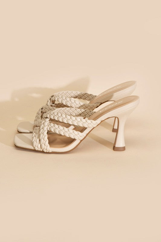 KELLAN-S Double Cross Braided Heels by Fortune Dynamic | Fleurcouture