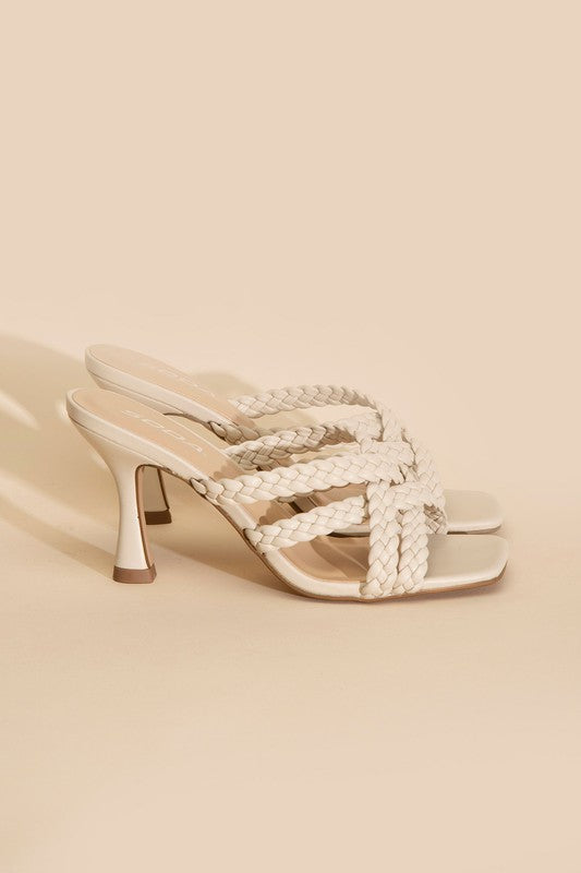 KELLAN-S Double Cross Braided Heels by Fortune Dynamic | Fleurcouture