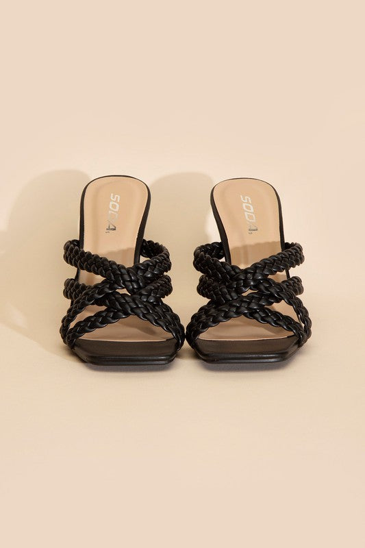 KELLAN-S Double Cross Braided Heels by Fortune Dynamic | Fleurcouture