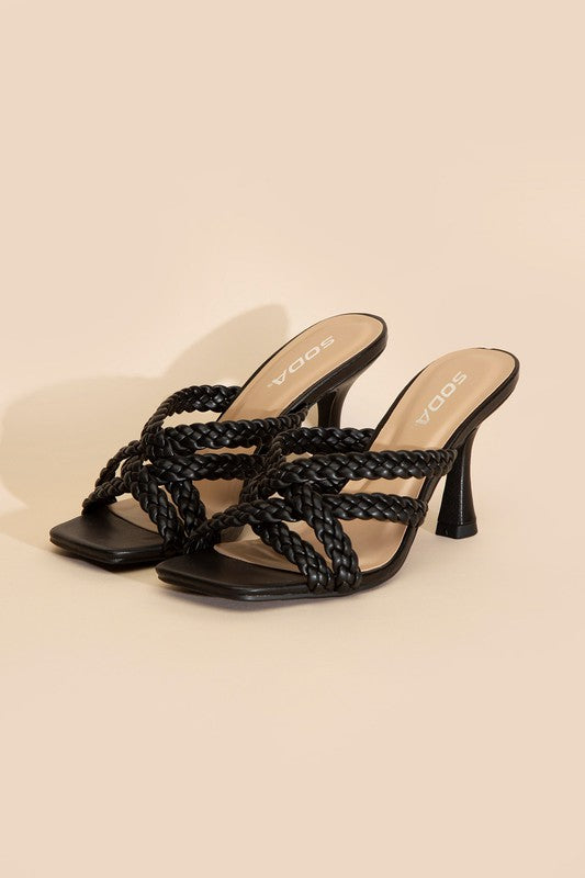 KELLAN-S Double Cross Braided Heels by Fortune Dynamic | Fleurcouture