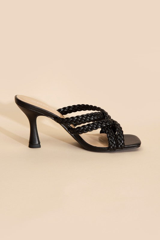 KELLAN-S Double Cross Braided Heels by Fortune Dynamic | Fleurcouture