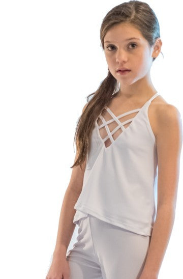 KIDS CAGE FRONT TOP White by Cheryl Creations | Fleurcouture