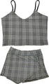 KIDS PLAID CROP TOP AND SKORT SET Black n White S by Cheryl Creations | Fleurcouture