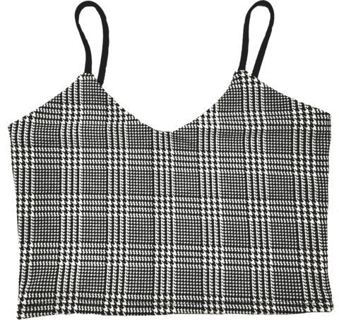 KIDS PLAID CROP TOP Black n White S by Cheryl Creations | Fleurcouture