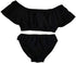 KIDS RUFFLE TWO PIECE BATHING SUIT Black S by Cheryl Creations | Fleurcouture