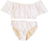 KIDS RUFFLE TWO PIECE BATHING SUIT White S by Cheryl Creations | Fleurcouture