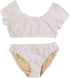 KIDS SHORT SLEEVE 2-PIECE BATHING SUIT White S by Cheryl Creations | Fleurcouture
