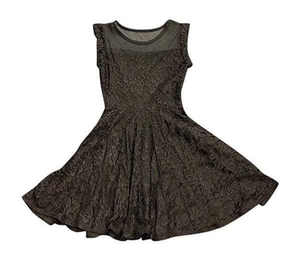 KIDS SLEEVELESS COMFORTABLE LACE SKATER DRESS Black n Black S by Cheryl Creations | Fleurcouture