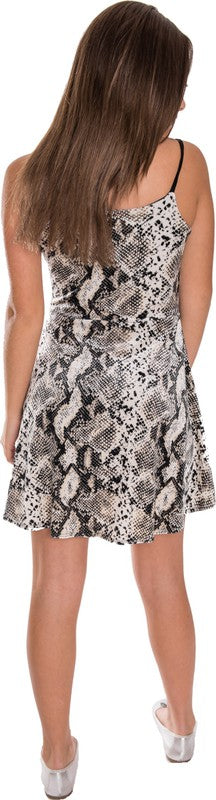 KIDS SNAKE SKATER DRESS Leopard by Cheryl Creations | Fleurcouture