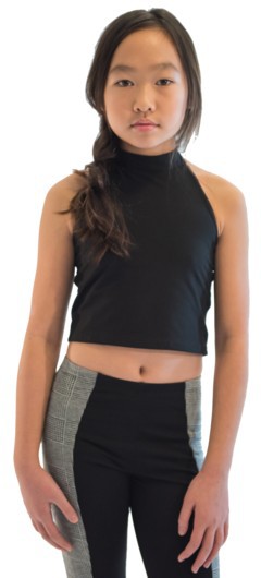 KIDS TIE BACK HALTER TOP Black S by Cheryl Creations | Fleurcouture