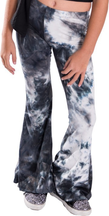 KIDS TIE - DYE BELL BOTTOM PANTS Black S by Cheryl Creations | Fleurcouture