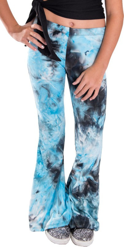 KIDS TIE - DYE BELL BOTTOM PANTS Blue S by Cheryl Creations | Fleurcouture