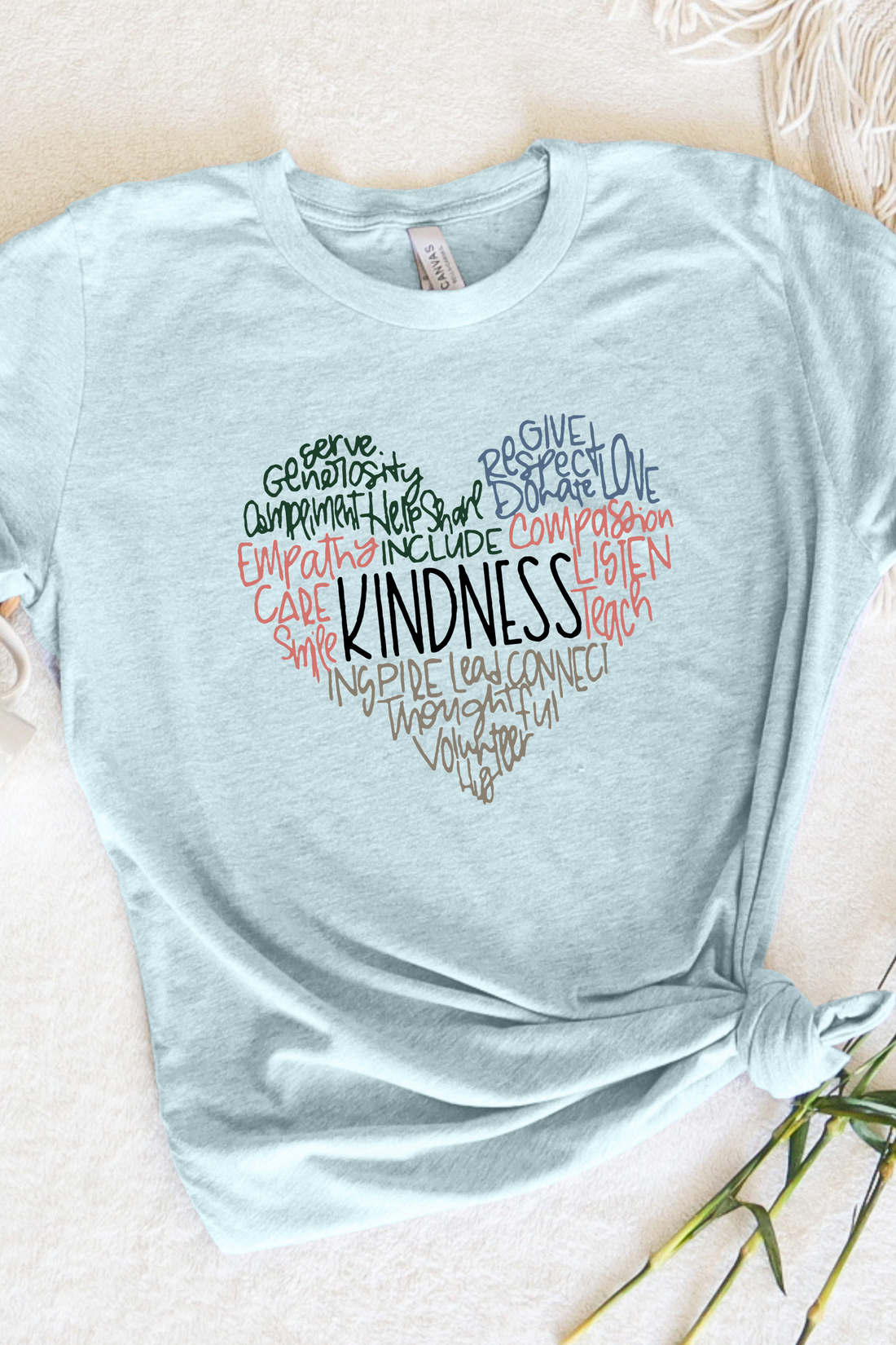 KINDNESS COLORED HEART TEE(BELLA CANVAS) by LL | Fleurcouture