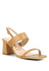 KIRK Elasticated Gussets Block Heel Sandals Tan 5 by Rag Company | Fleurcouture