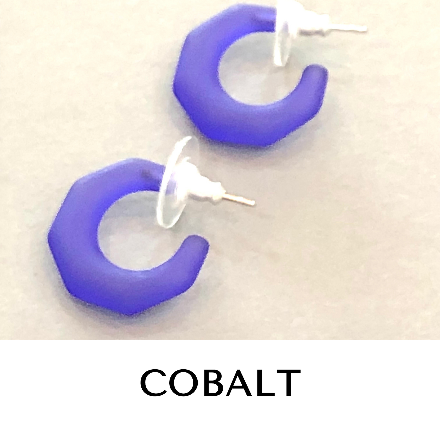 Kit Hoop Earrings Cobalt Kit Hoops by Leetie Lovendale | Fleurcouture