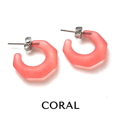Kit Hoop Earrings Coral Kit Hoops by Leetie Lovendale | Fleurcouture
