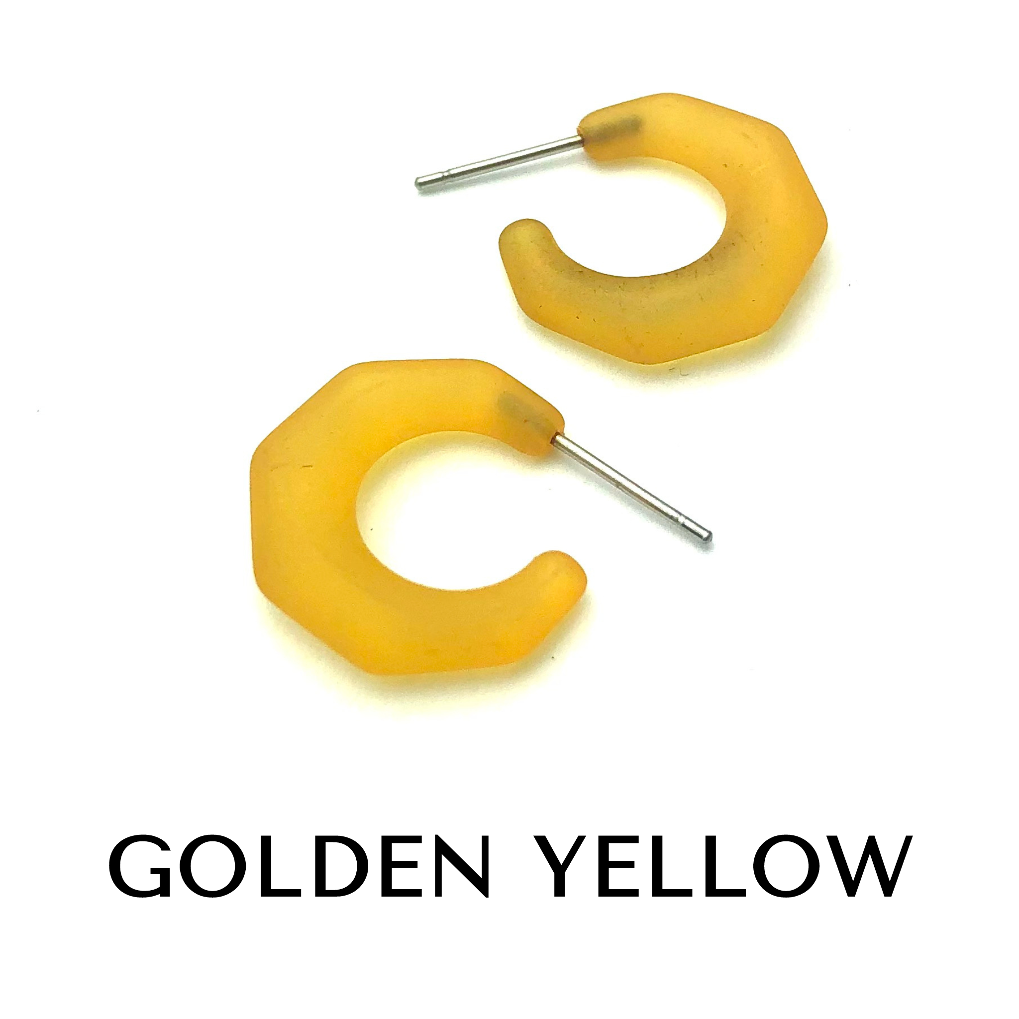 Kit Hoop Earrings Golden Yellow Kit Hoops by Leetie Lovendale | Fleurcouture