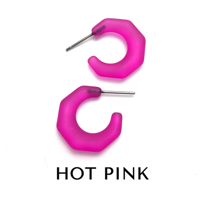 Kit Hoop Earrings Hot Pink Kit Hoops by Leetie Lovendale | Fleurcouture