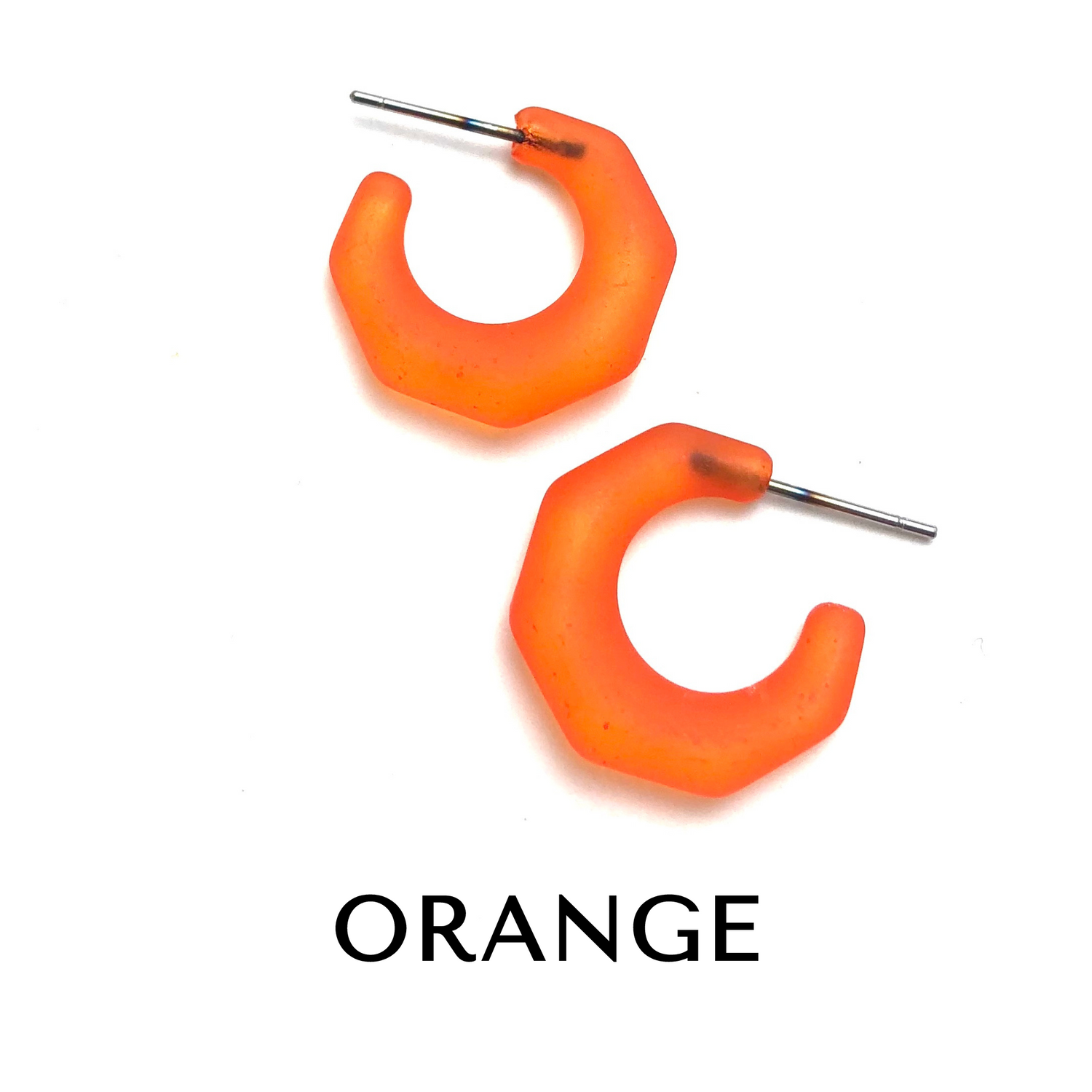 Kit Hoop Earrings Orange Kit Hoops by Leetie Lovendale | Fleurcouture