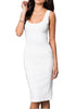 KNEE-LENGTH SCOOP-NECK TANK PARTY DRESS Ivory S by Cheryl Creations | Fleurcouture