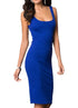 KNEE-LENGTH SCOOP-NECK TANK PARTY DRESS Royal Blue S by Cheryl Creations | Fleurcouture