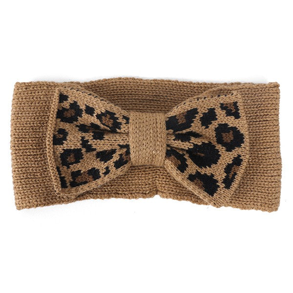 KNIT LEOPARD BOW HEADBAND TAMT Os by Bella Chic | Fleurcouture