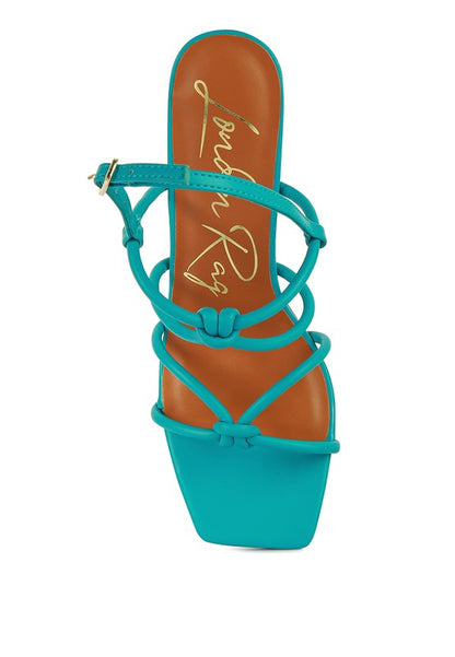 KRALOR KNOTTED STRAP MID HEEL SANDAL by Rag Company | Fleurcouture