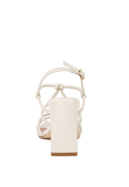 KRALOR KNOTTED STRAP MID HEEL SANDAL by Rag Company | Fleurcouture