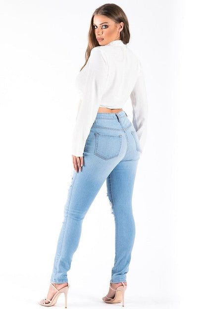 KYLIE SKINNY JEAN IN LIGHT WASH Light Wash by GJG Denim | Fleurcouture