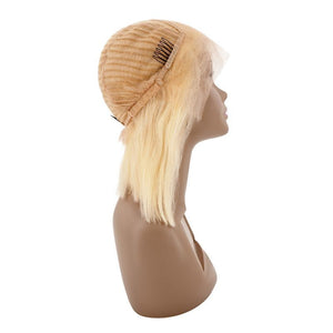 Blonde Straight 13x4 Transparent Lace 100% Human Hair Bob Wig