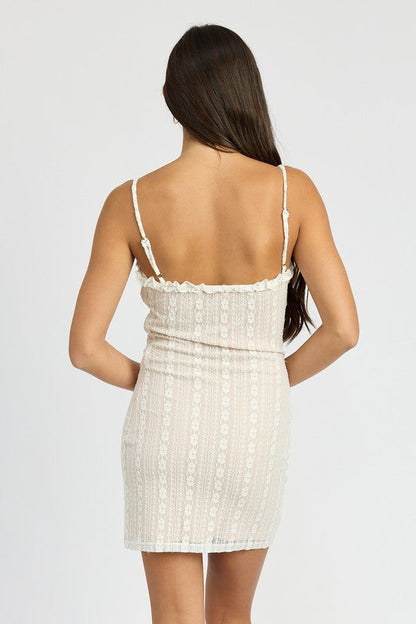 LACE MNI DRESS WITH RUFFLE DETAI by Emory Park | Fleurcouture