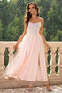 Lace-Up Backless Mesh Dress Blush Pink XS Women&