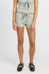 LACE WAIST MINI SHORTS WITH DRAWSTRING H GREY S by Emory Park | Fleurcouture