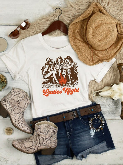 Ladies Night Camping Graphic Tee by Ocean and 7th | Fleurcouture