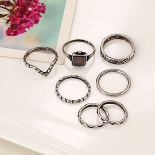 lady geometric alloy plating artificial gemstones women&